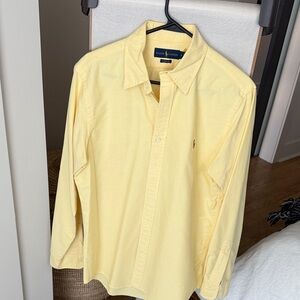 Ralph Lauren Men's Light Yellow Button-Down Shirt